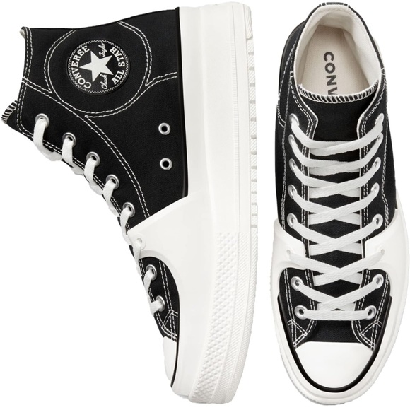 Converse Chuck Taylor Men's All Star Black Hi Top Construct Sneakers Size 12 NEW